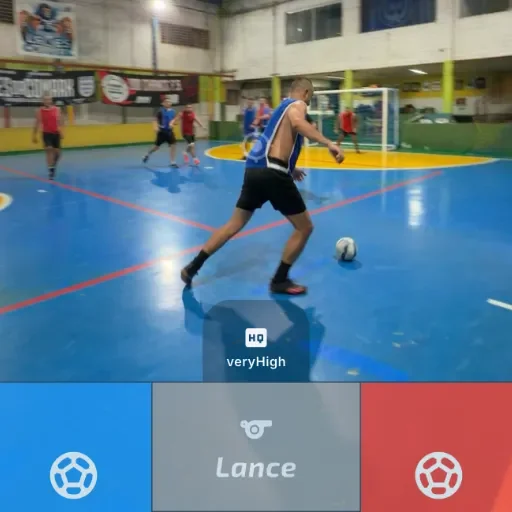Partida de futsal capturada pelas câmeras sincronizadas